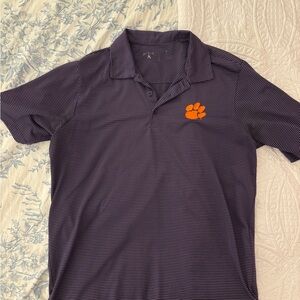 Purple Striped Clemson Polo Shirt